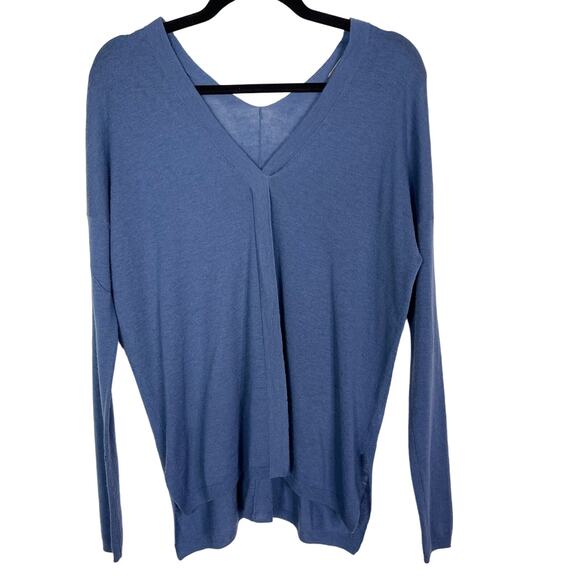 Vince Womens XSmall Blue Double V Neck Lightweight Sweater Wool Cashmere Blend - Picture 1 of 9